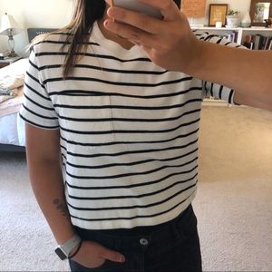 Madewell BW Striped Crop Top